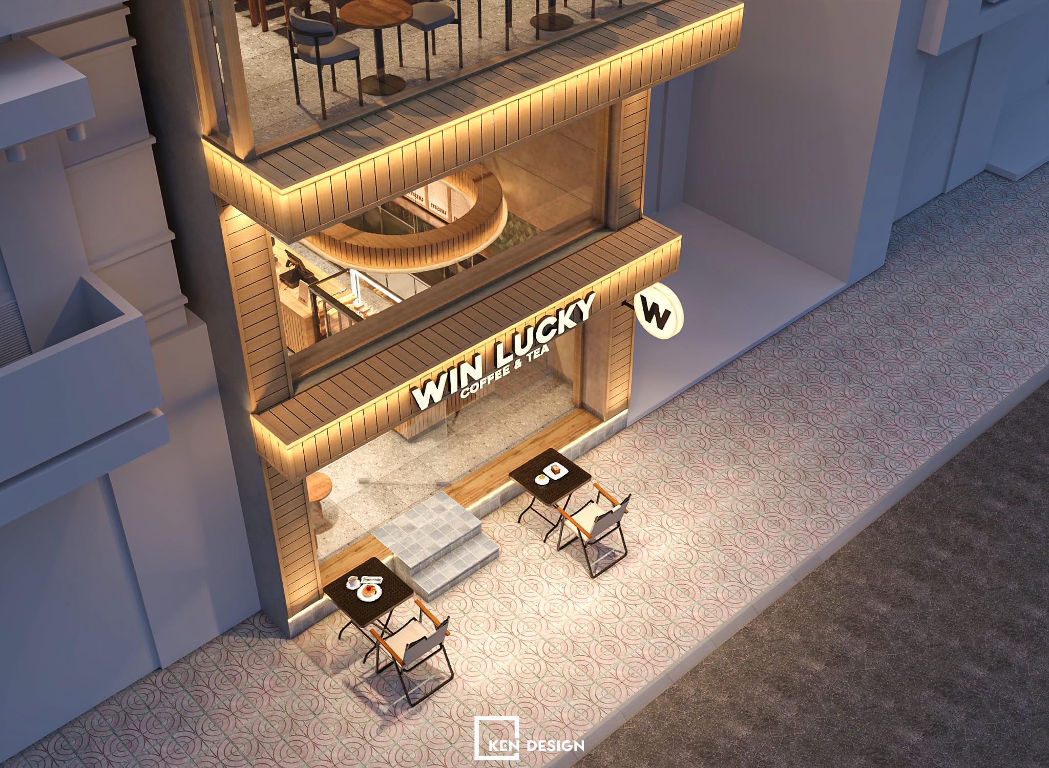 Thiết kế quán Win Lucky coffee & tea